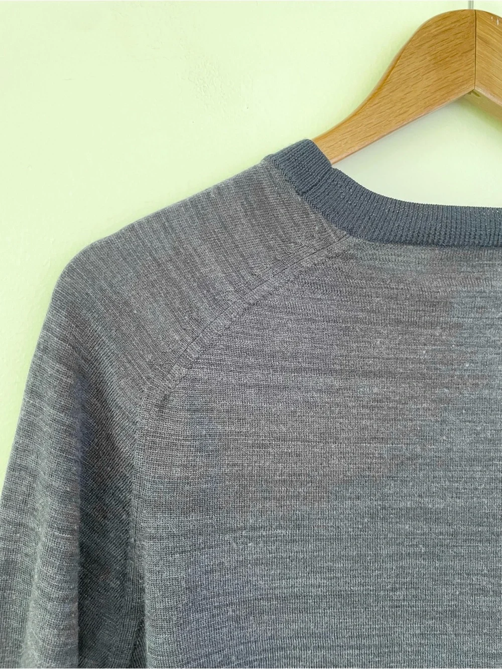 Brooks Brothers 100% Merino Wool Crew Neck Sweater Heathered Navy Blue L Large